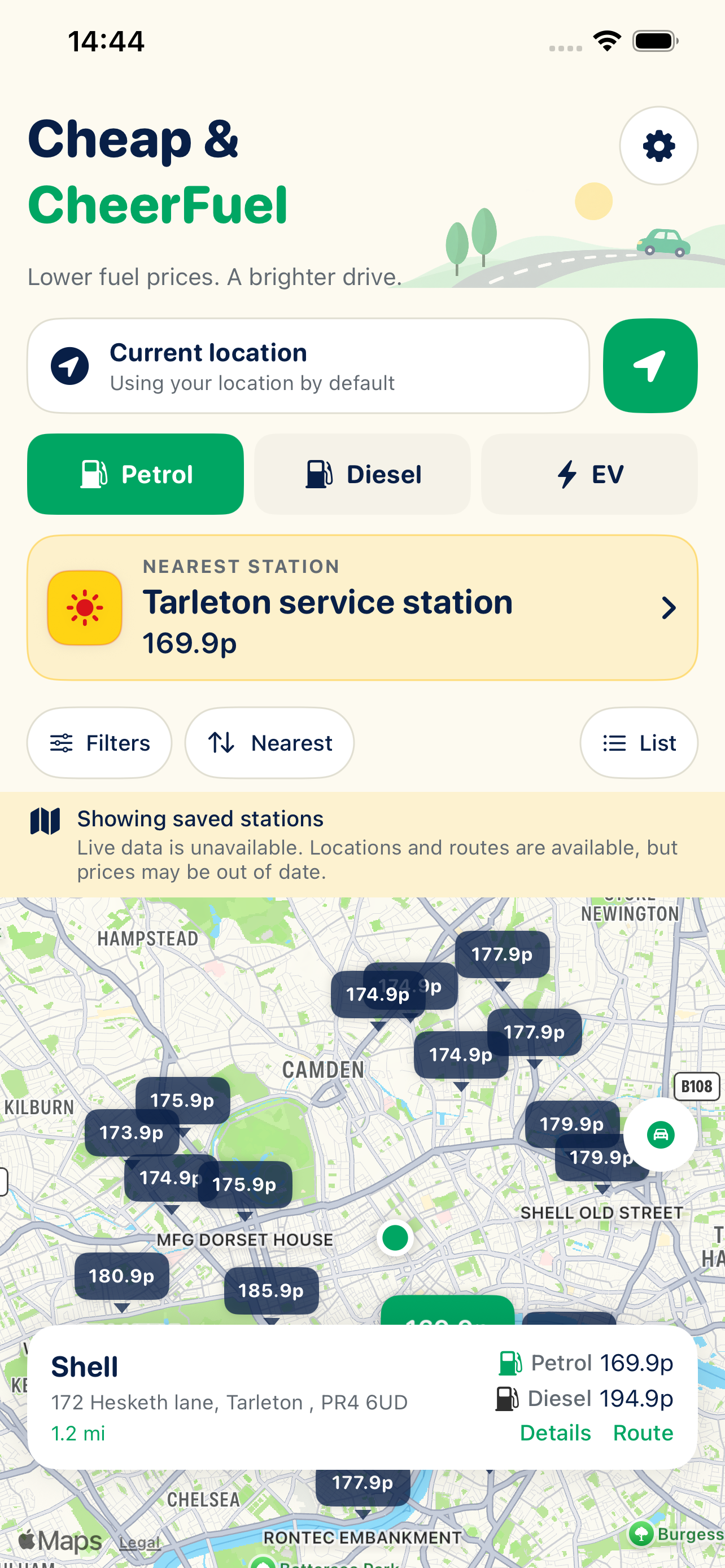 Fuel station map